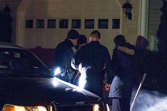 Investigators from County Attorney, and NH State Police arrive at scene